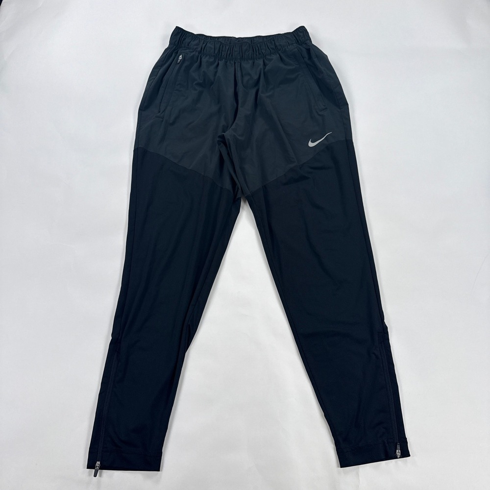 Nike Dri FIT Essential Running Pants Womens Medium Black Ankle Zip DH6975-010